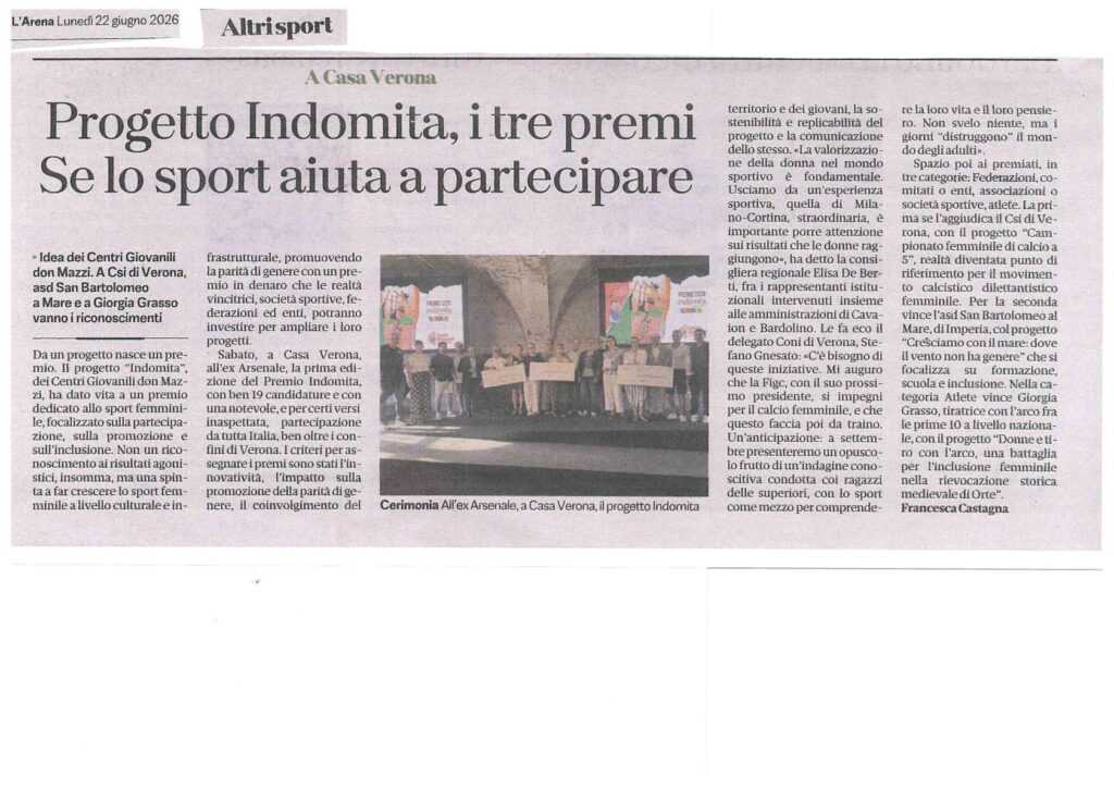Articolo L'Area del 22 giugno 2026 - Francesca Castagna